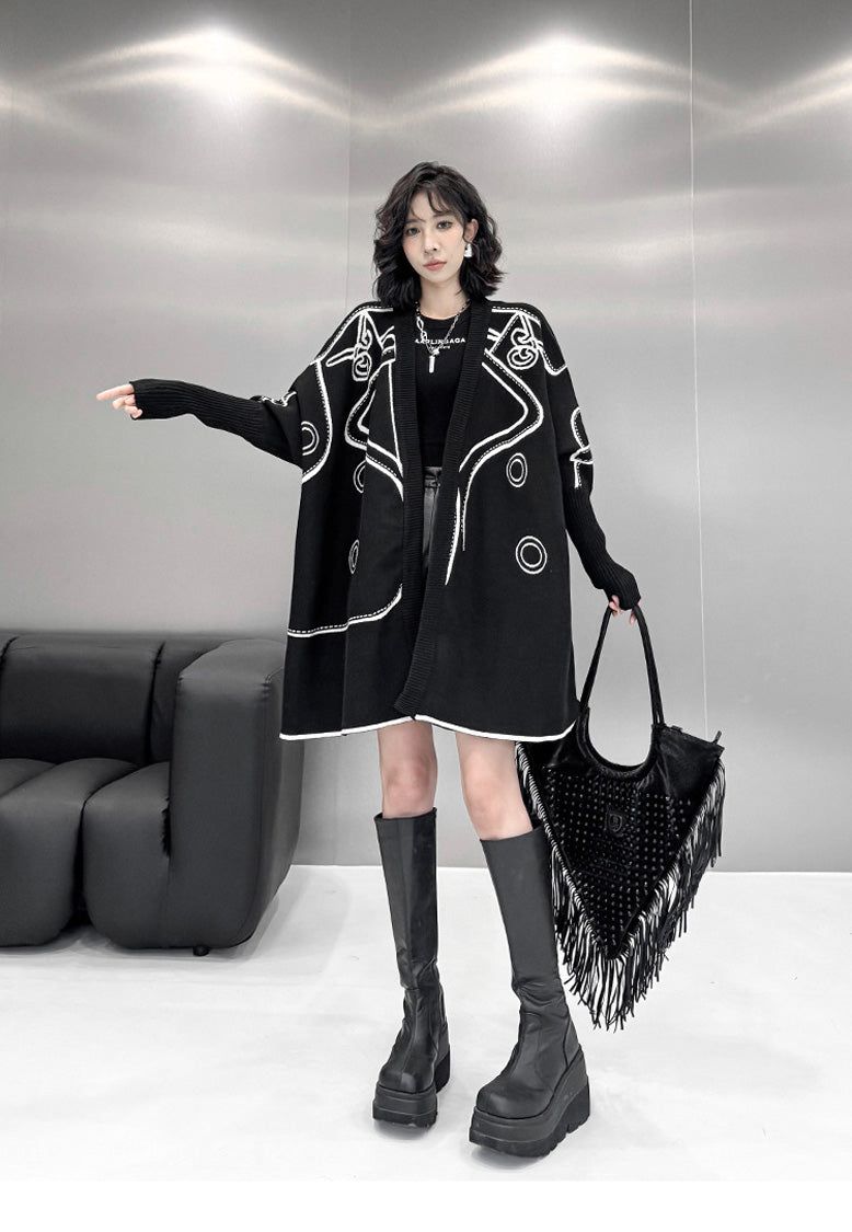 TA-1615 Inkline Cardigan ブラック側 正面 13