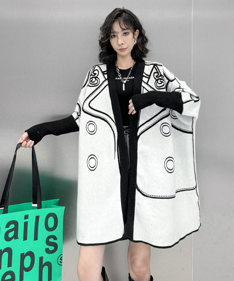 TA-1615 Inkline Cardigan ホワイト側 アップ 14