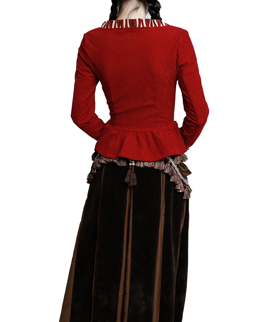 Scarlet Braid Jacket — Red — 7