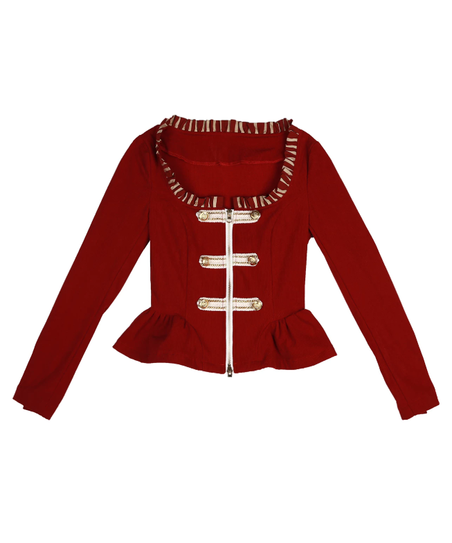 Scarlet Braid Jacket — Red — 14