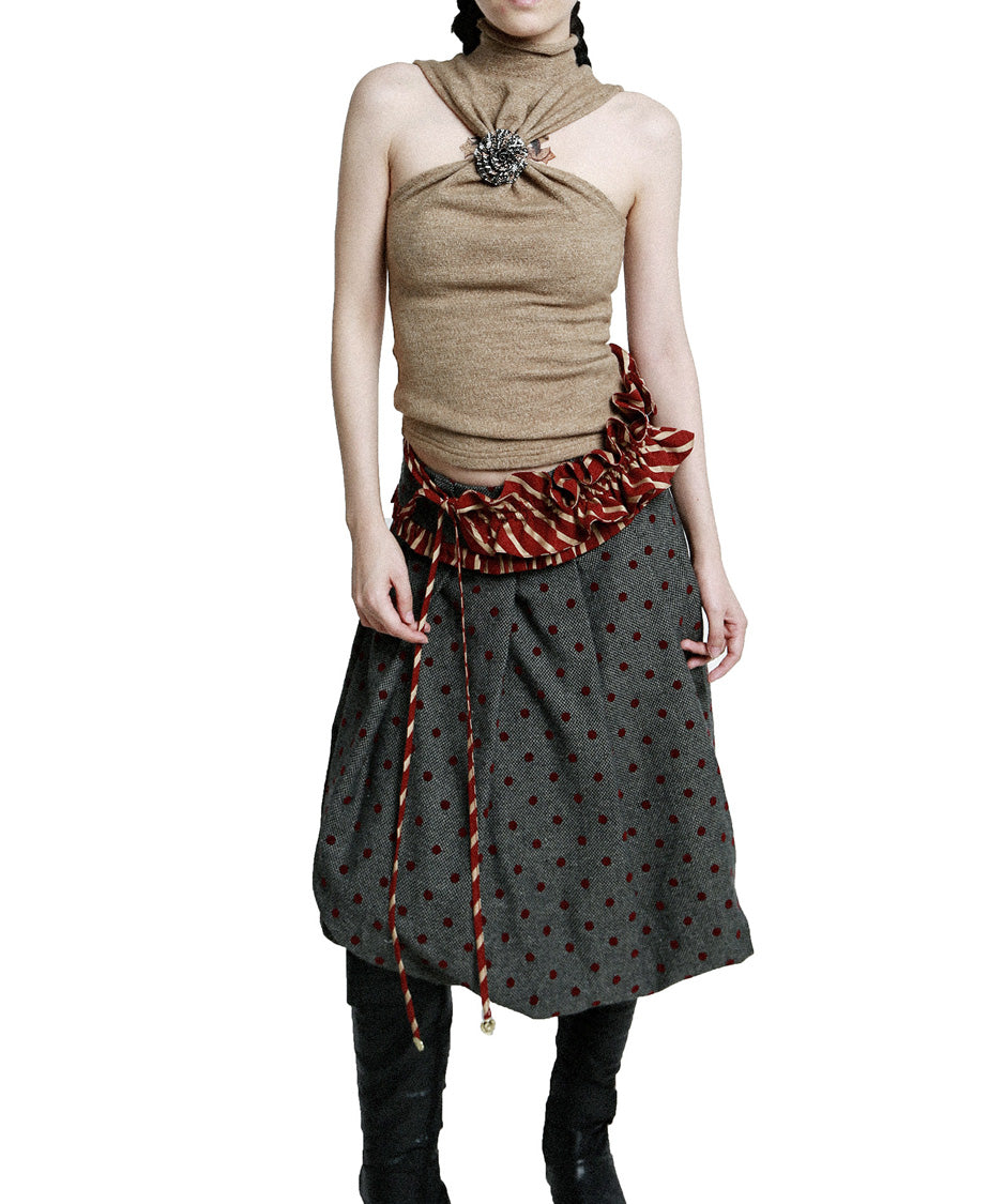 Rose Gathered Top — Beige — 2
