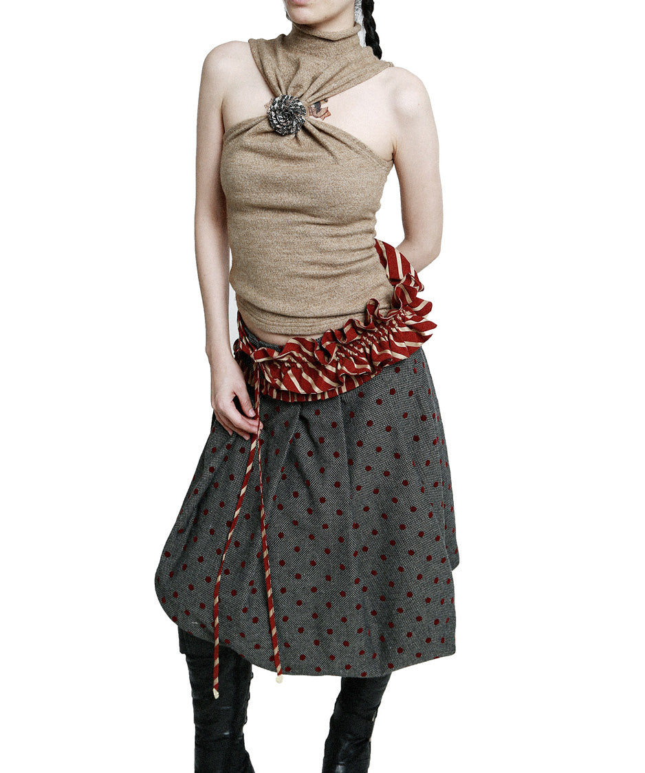 Rose Gathered Top — Beige — 10
