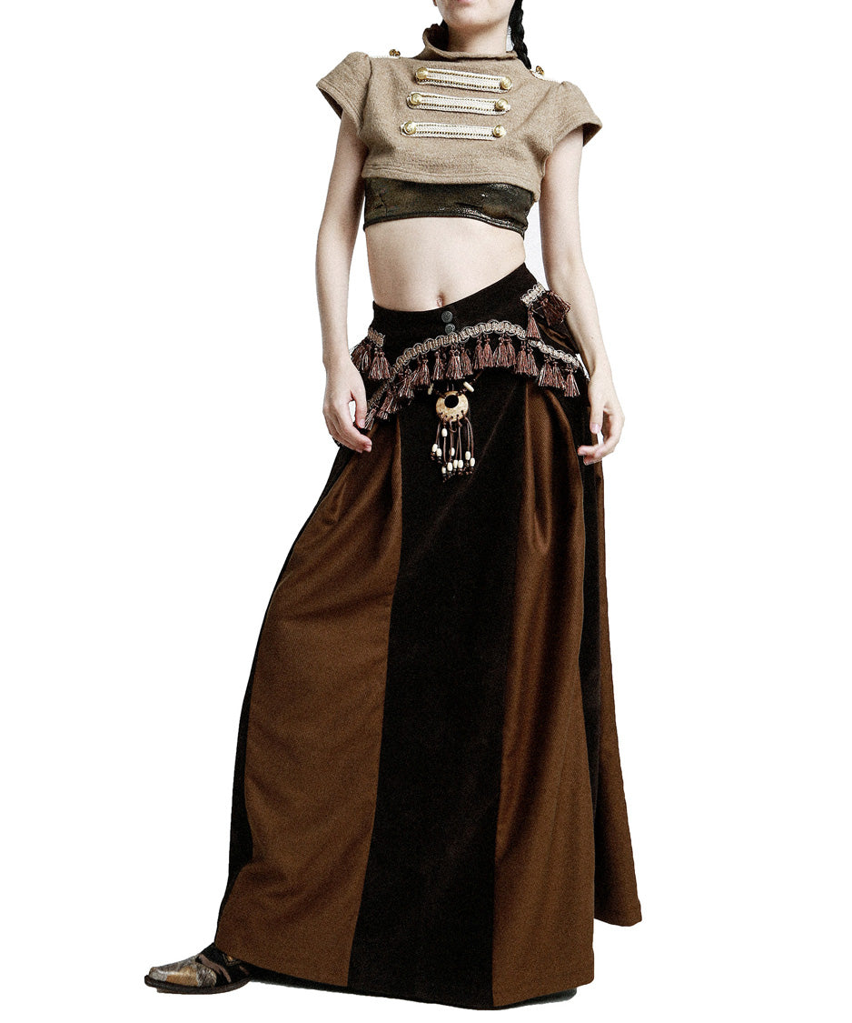 Gilt Braid Crop Top — Beige — 3