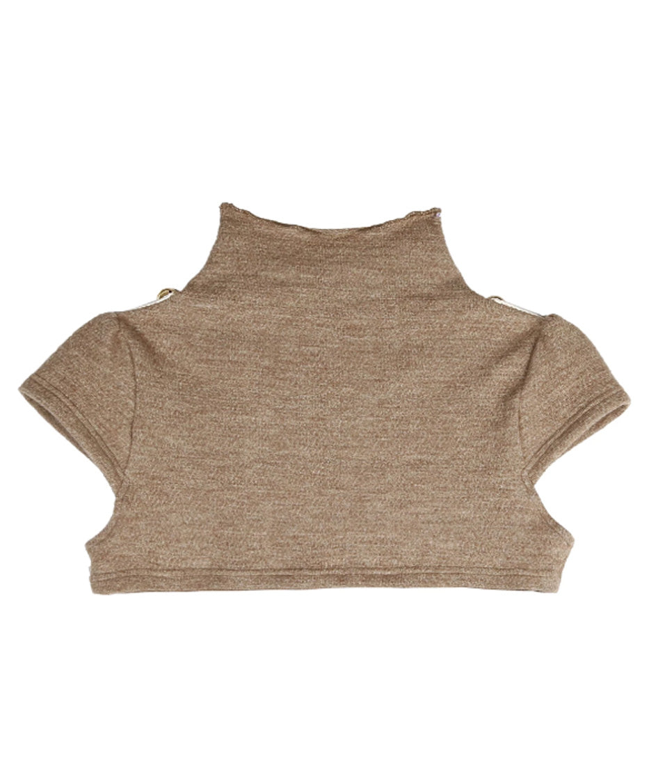 Gilt Braid Crop Top — Beige — 13
