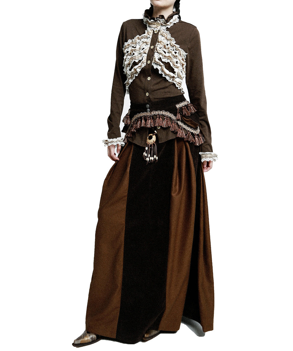 Ivory Cascade Blouse — Brown — 6