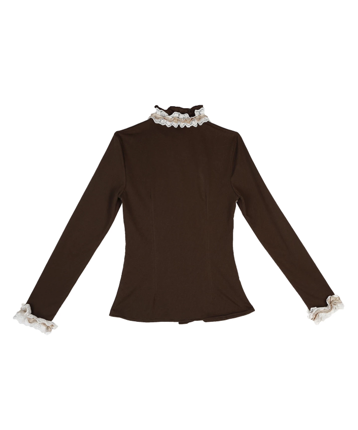 Ivory Cascade Blouse — Brown — 12