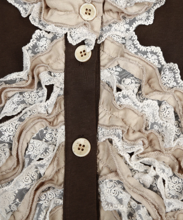 Ivory Cascade Blouse — Brown — 13