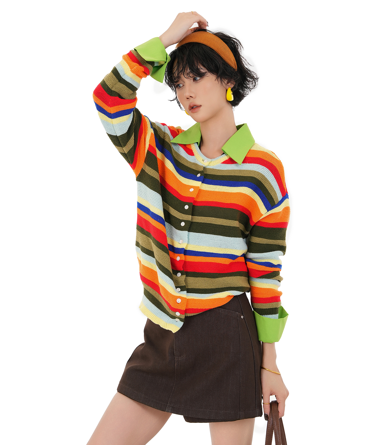 Rainbow Stripe Cardigan — Multi — photo 4