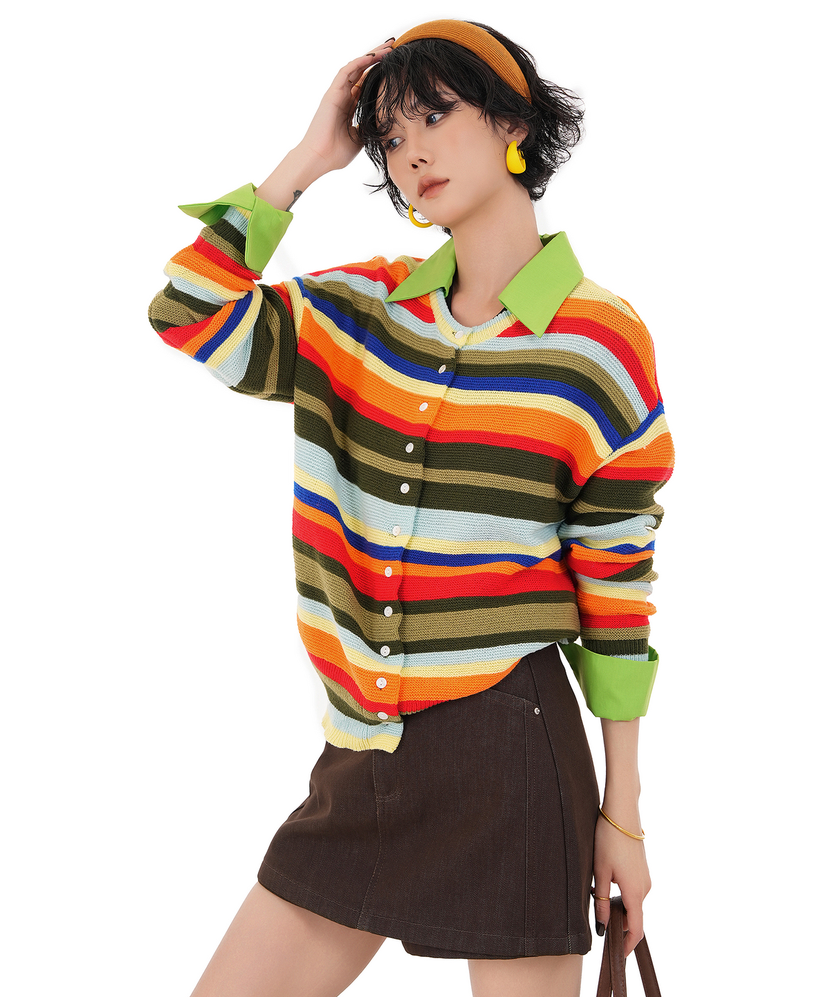 Rainbow Stripe Cardigan — Multi — photo 5