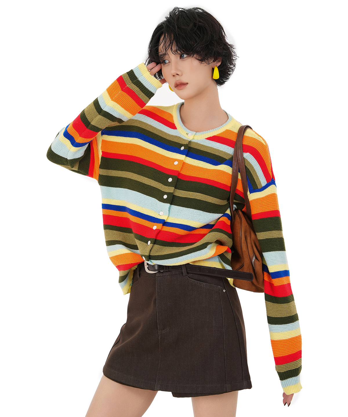 Rainbow Stripe Cardigan — Multi — photo 6