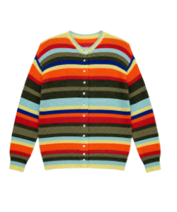 Rainbow Stripe Cardigan — Multi — flat lay