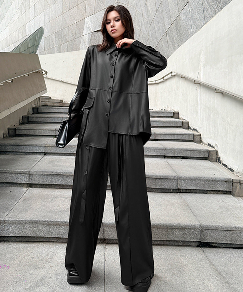 Flow Pocket  Blouse＆Pants Co-ord