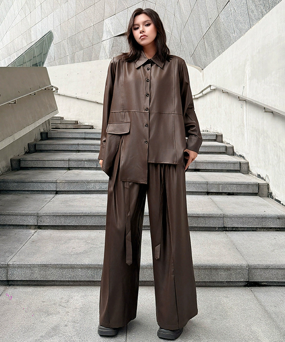 Flow Pocket  Blouse＆Pants Co-ord