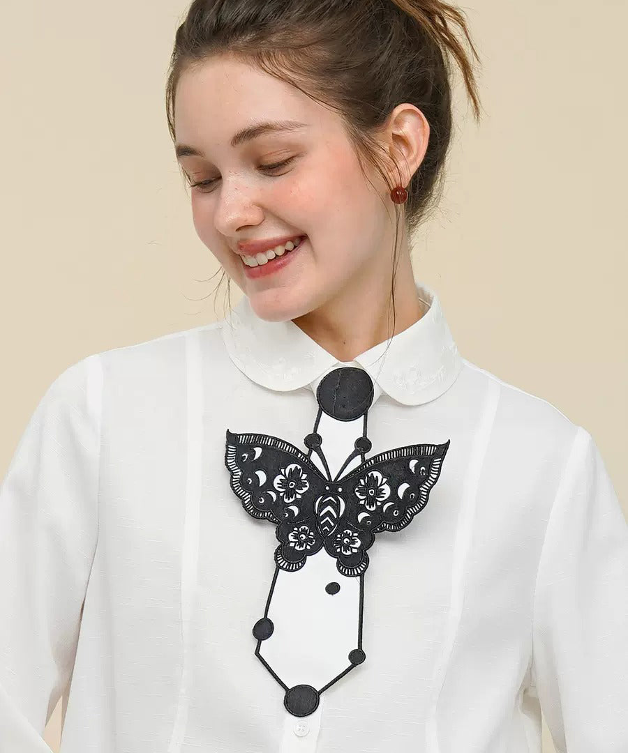Butterfly Embroidery Tie