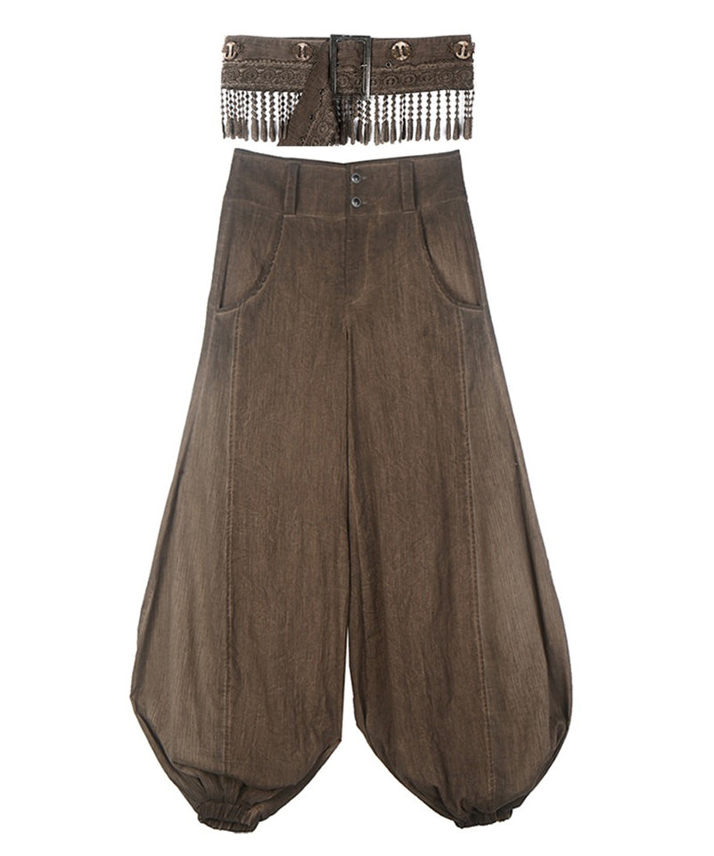 Tassel Belt Lantern Pants