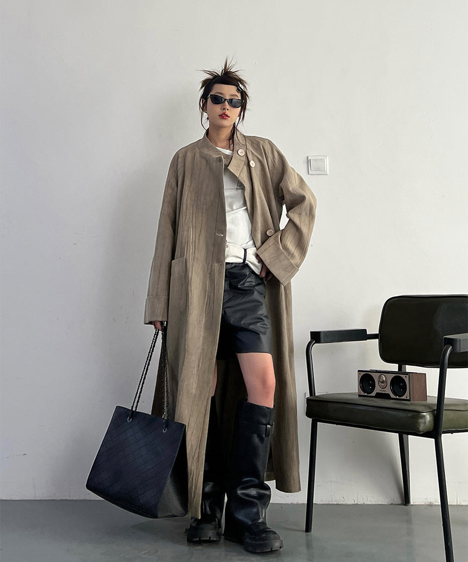 Stand Collar Thin Coat