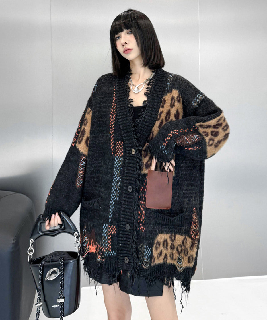 Leopard Patchwork Cardigan
