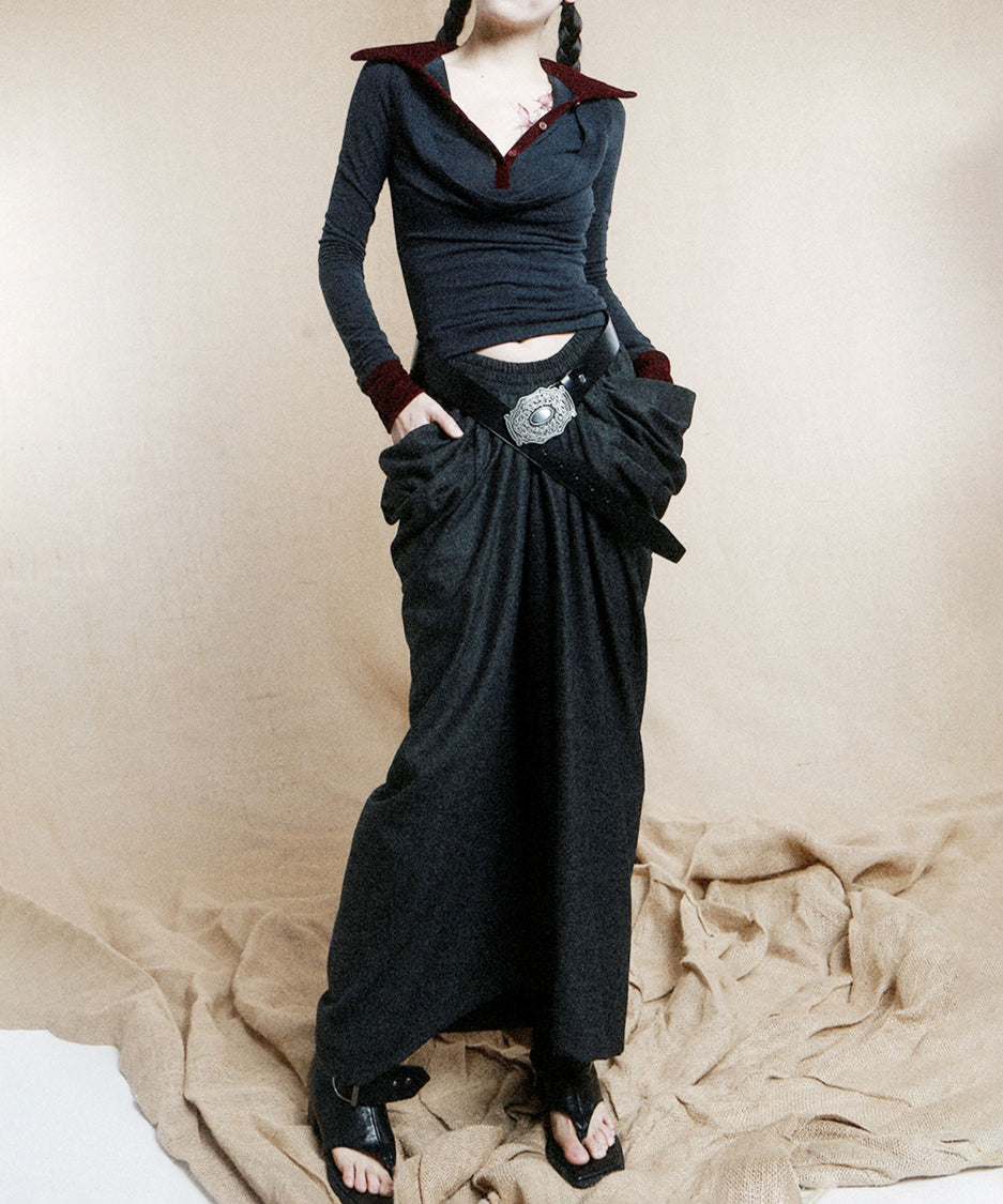 Big Pocket Low Waist Skirt