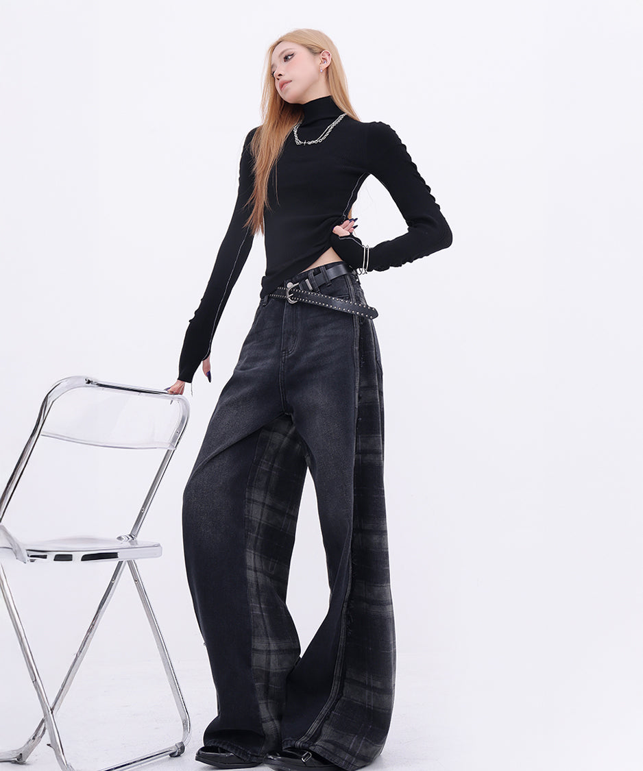 Plaid Switch Jeans