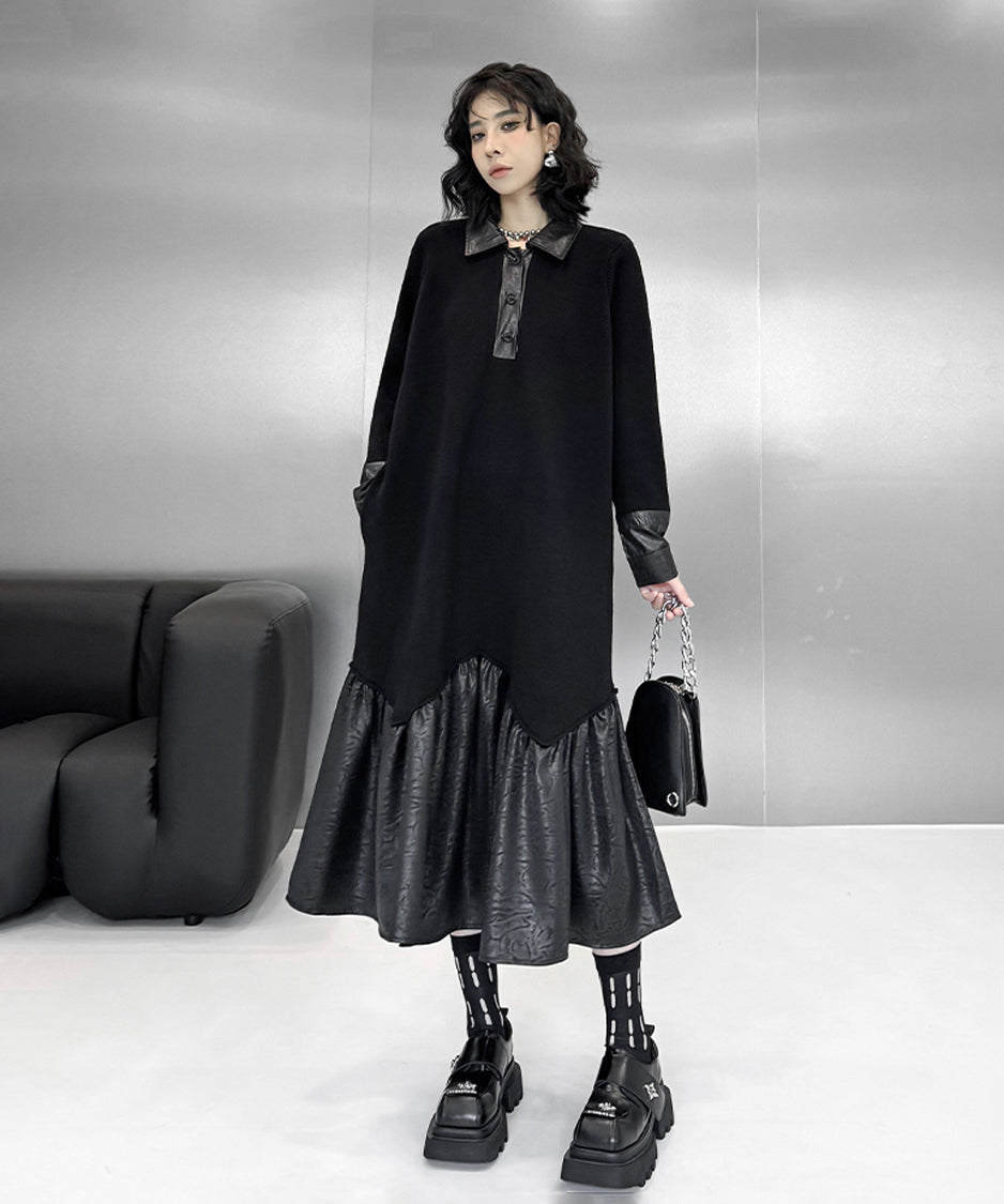 Low-switched Collar Dress