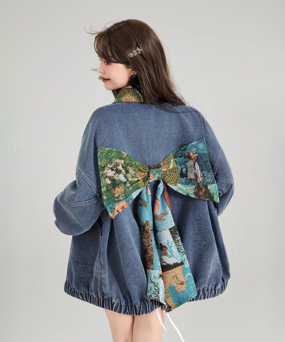 ジャケット・アウター botanical jacquard back ribbon jacket Short Tweed Jacket in Houndstooth Pattern | SLY010