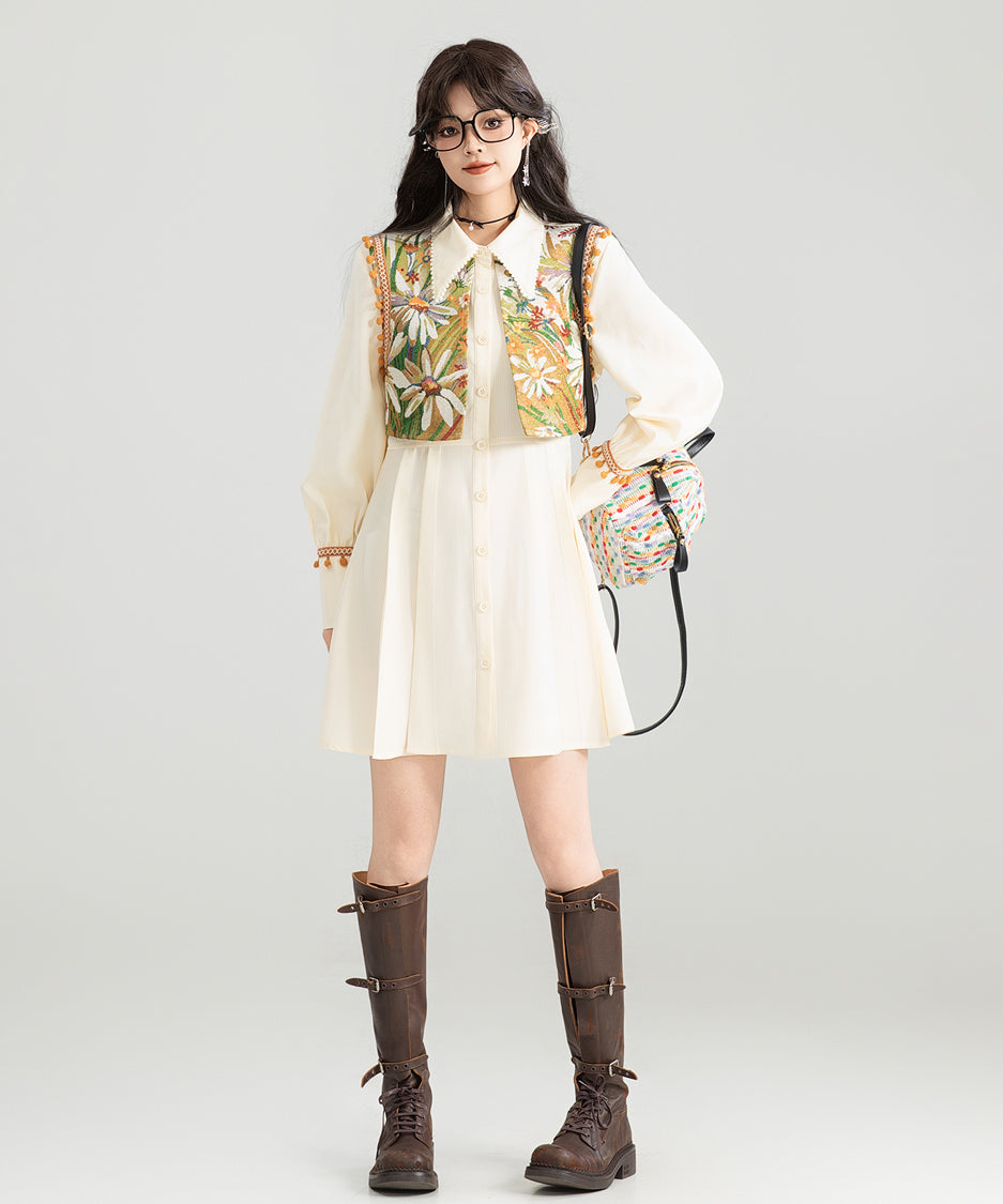 Jacquard Splicing Dress