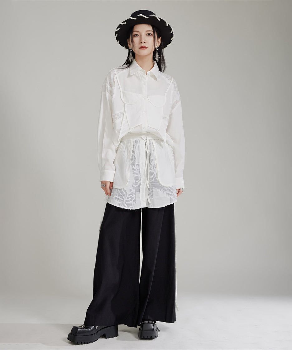 Splicing Lace Pants