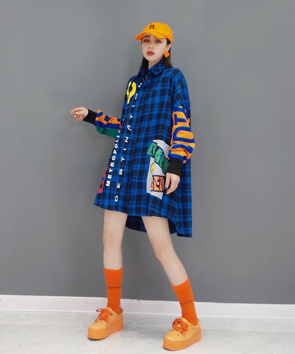 Rubber Print Check Blouse
