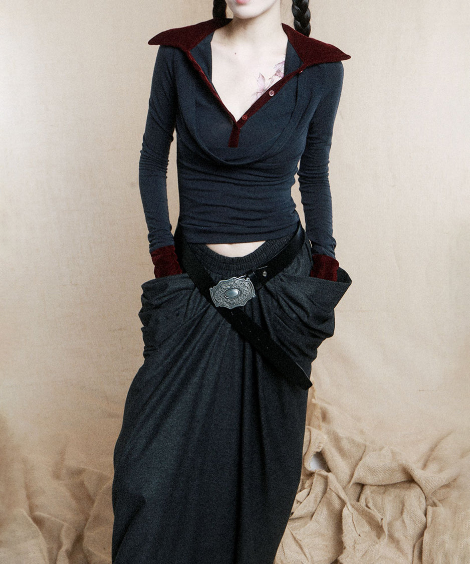 Big Pocket Low Waist Skirt