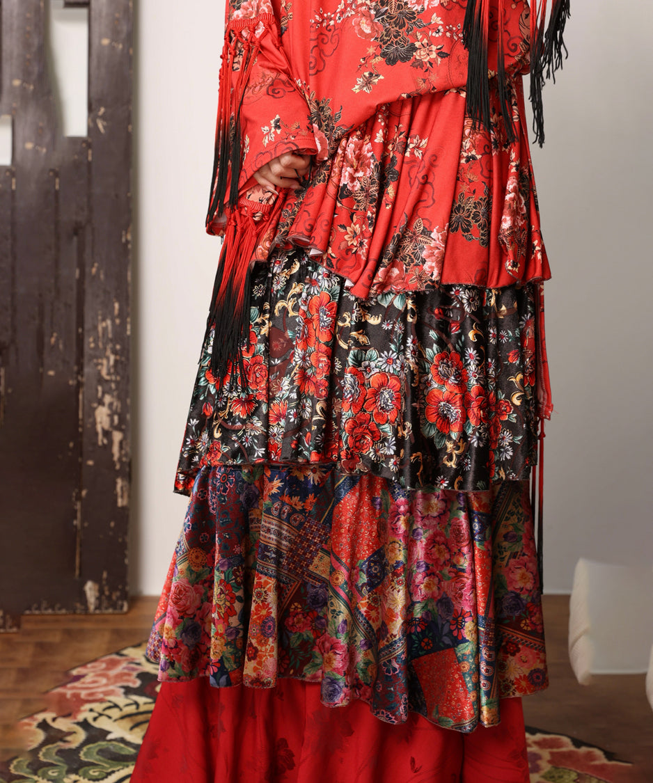 Floral Tiered Skirt
