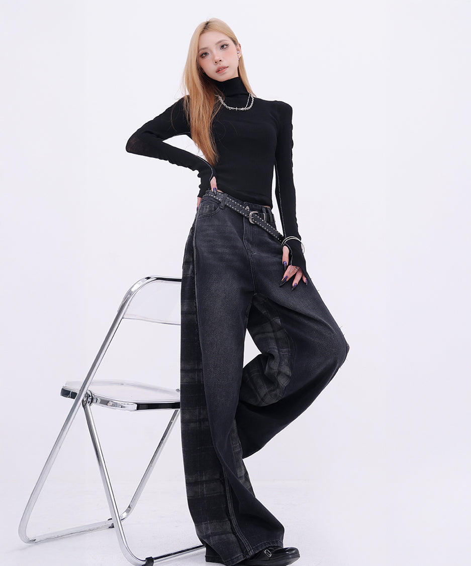 Plaid Switch Jeans