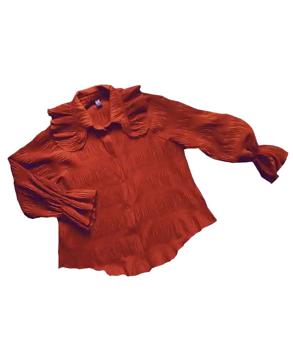 Petal Collar Pleated Blouse