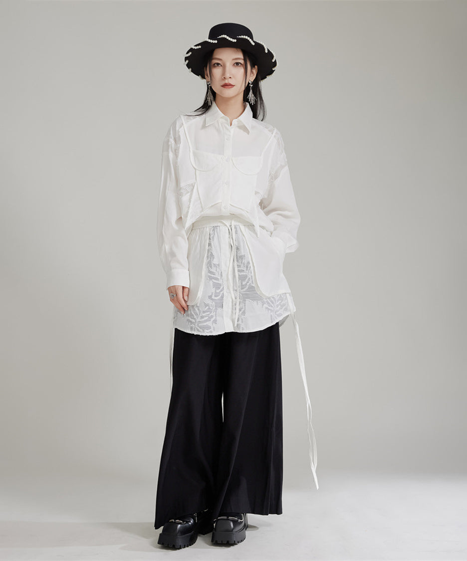 Splicing Lace Pants