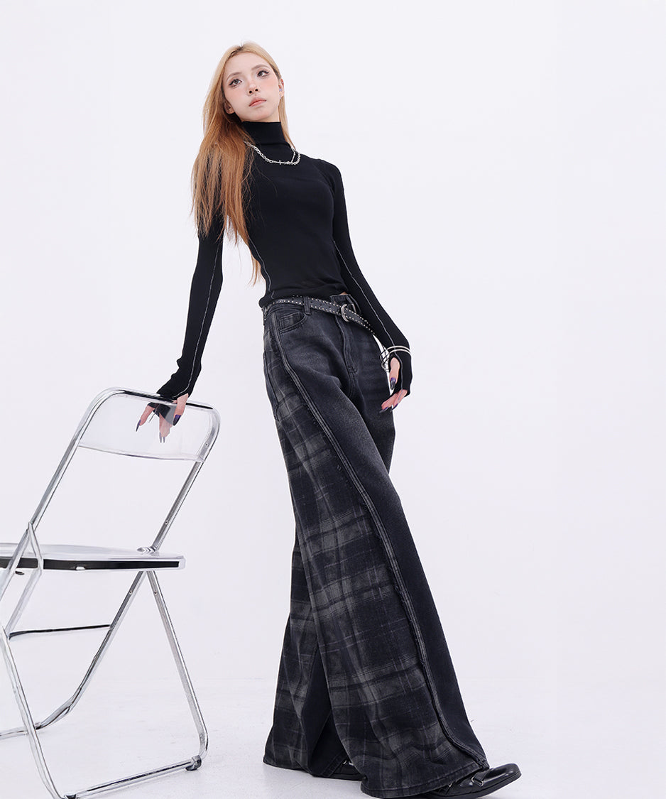 Plaid Switch Jeans