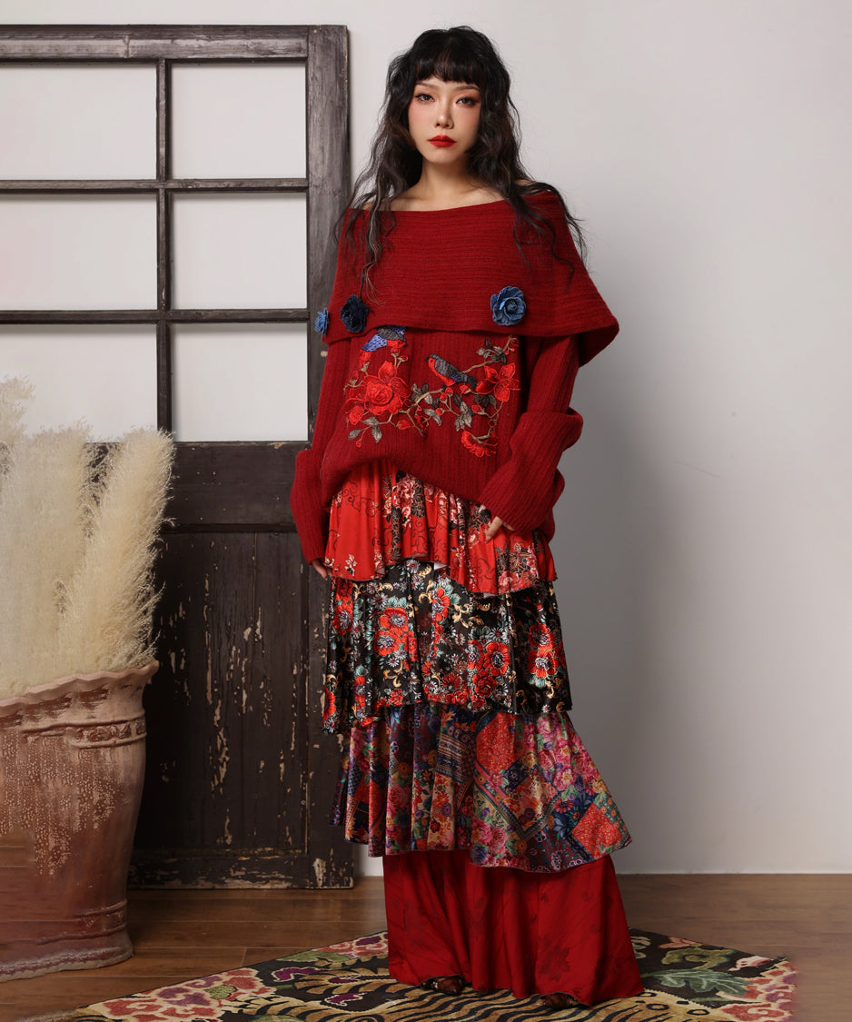 Floral Tiered Skirt