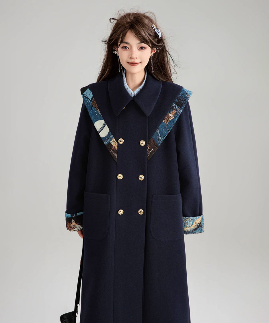 Jacquard Ribbon Cloud Shoulder Coat