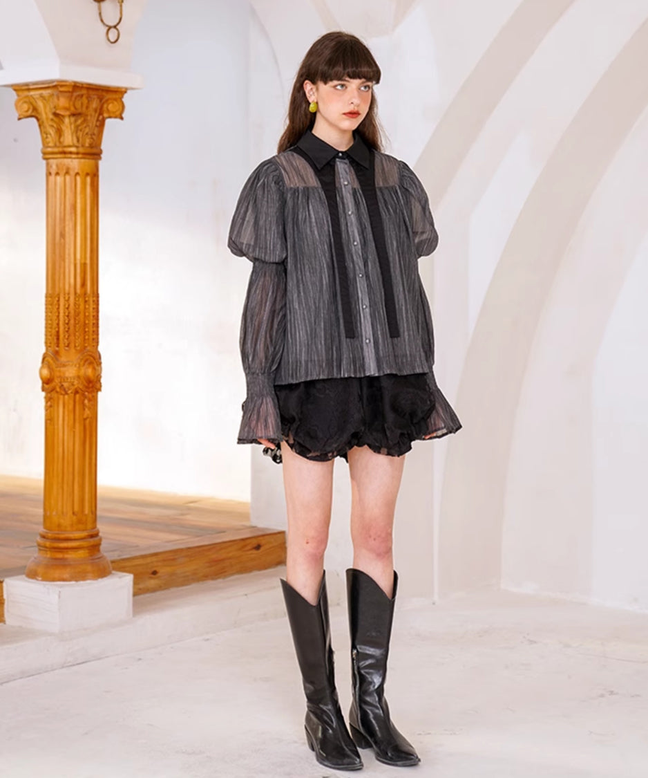 Gather Puff Sleeve Blouse