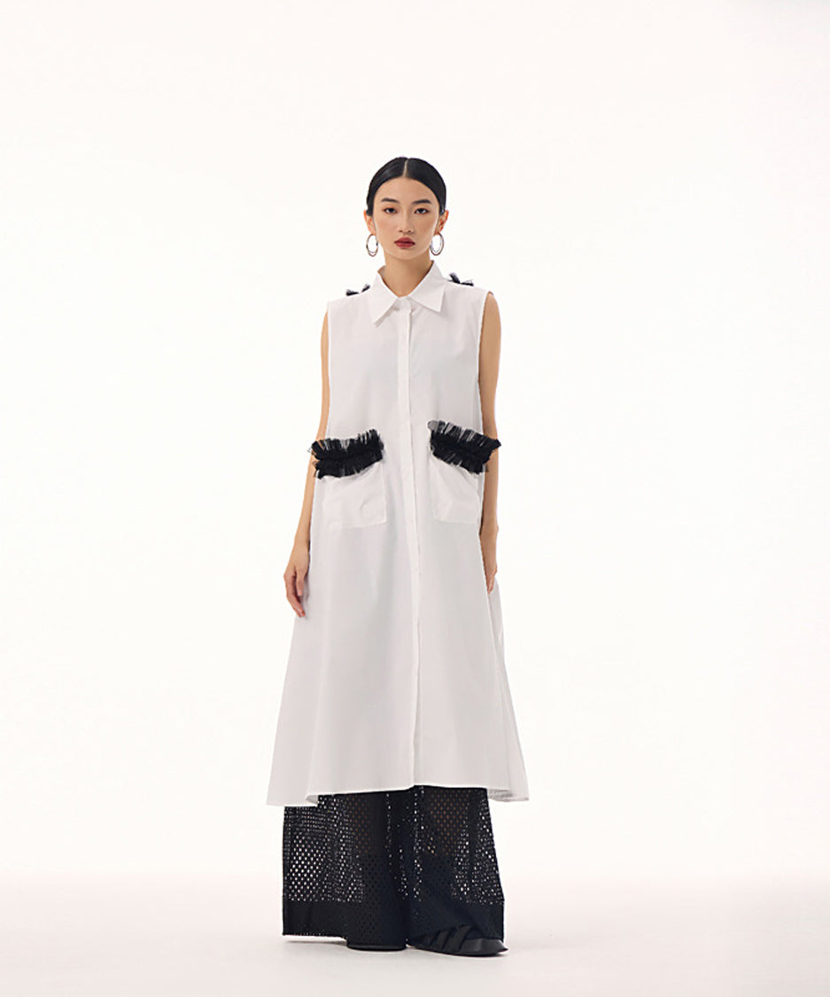 Tulle Line Backless Dress
