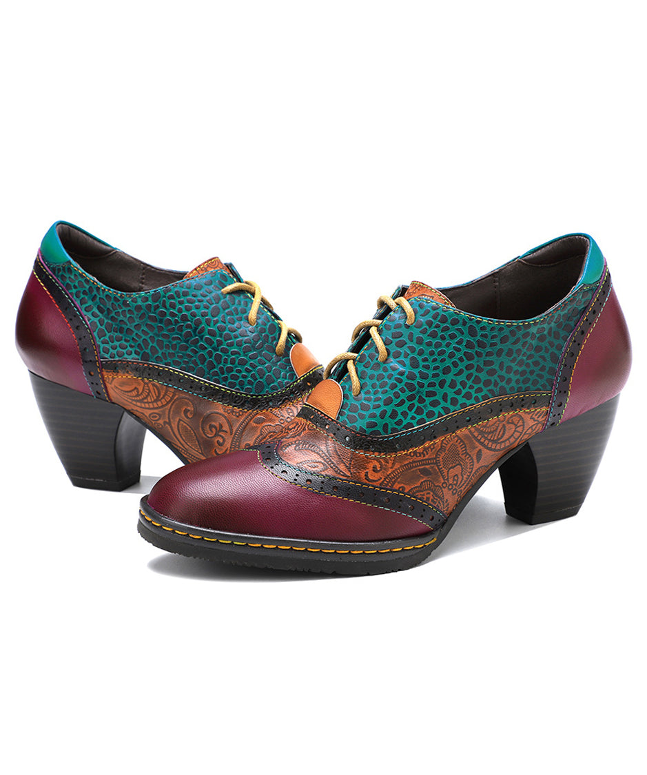 Color Stitch Blocking Bootie