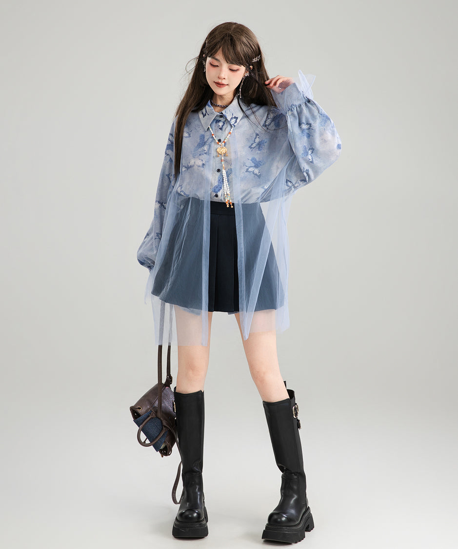 See-through Layered Blouse