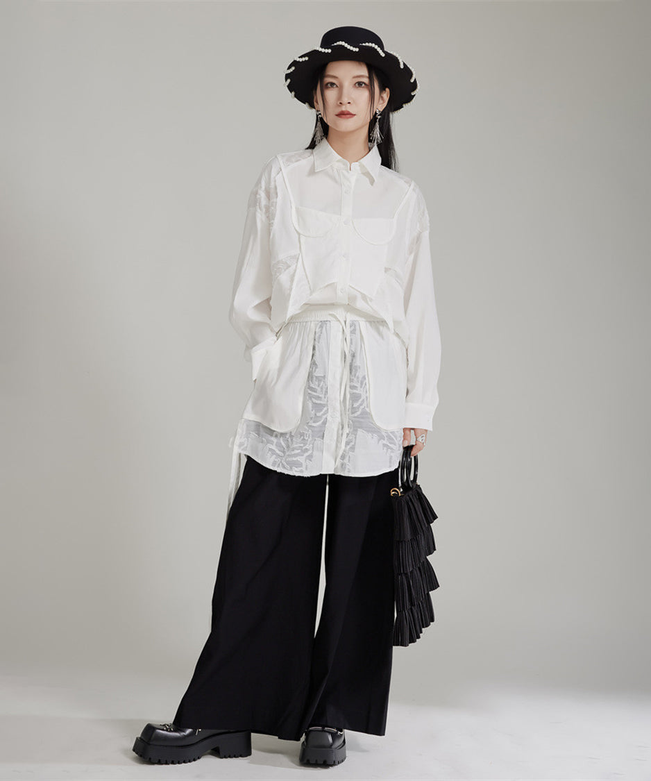 Splicing Lace Pants