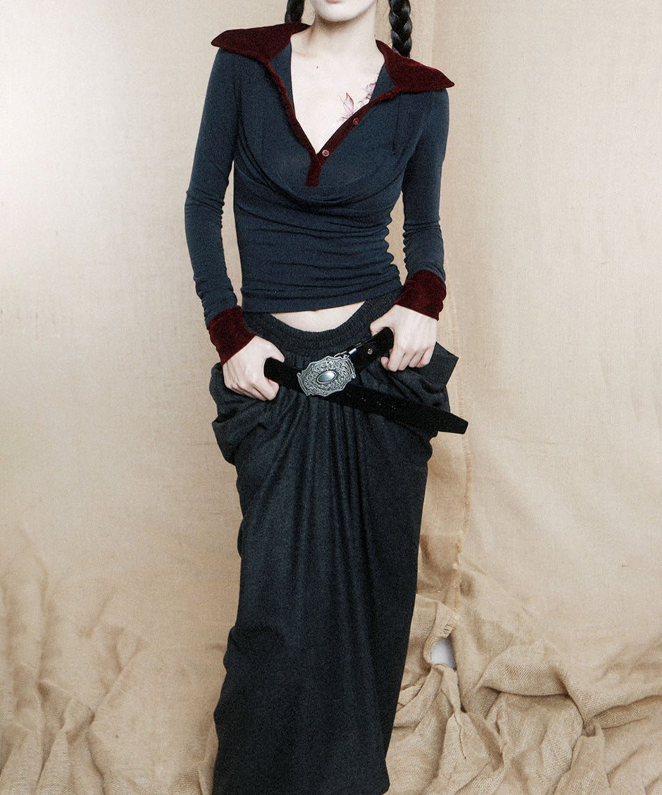 Big Pocket Low Waist Skirt