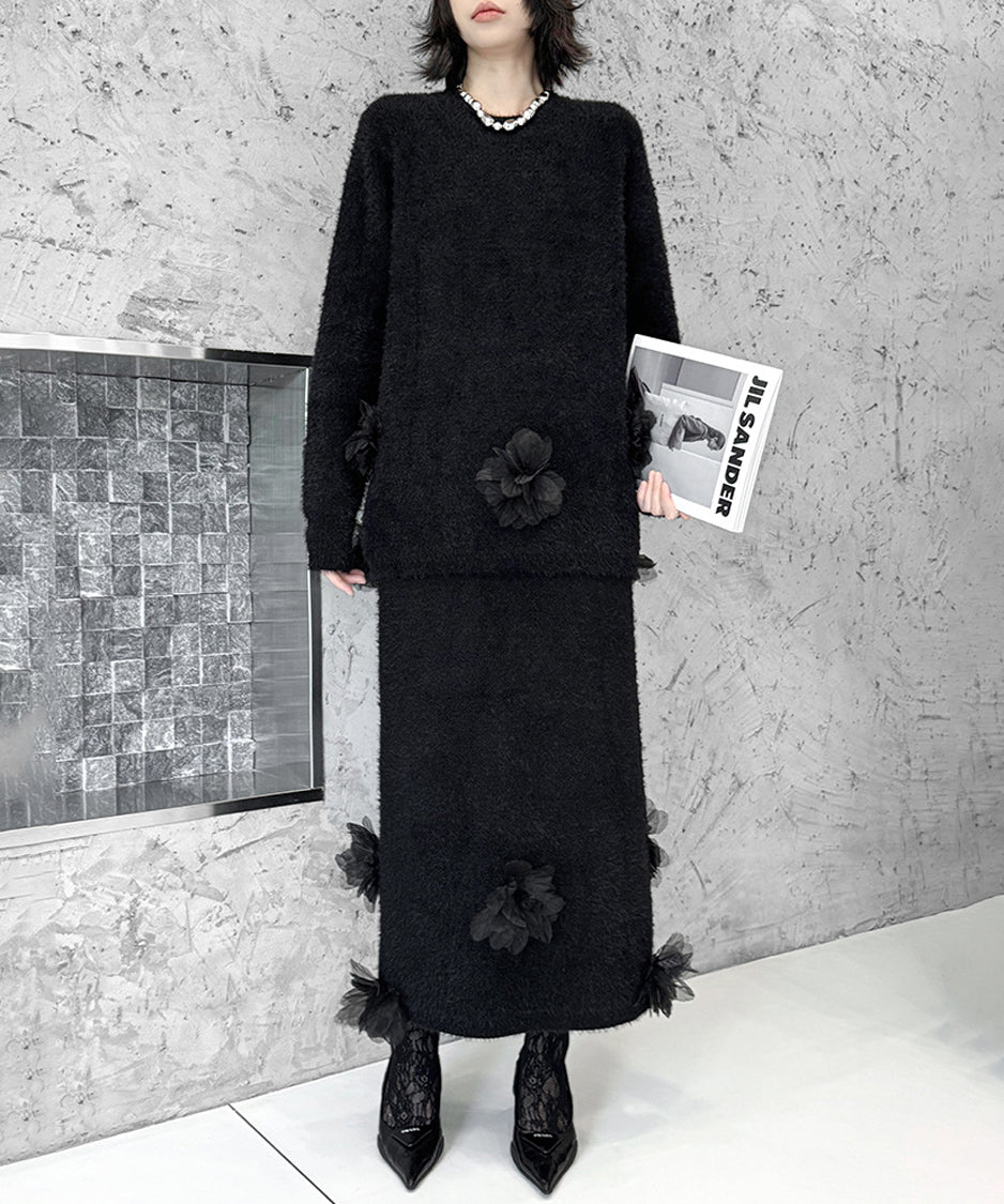 Three-dimensional Flower Top &amp; Skirt