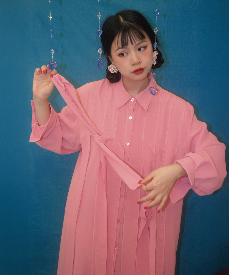 Klein Ribbon Shirt Dress