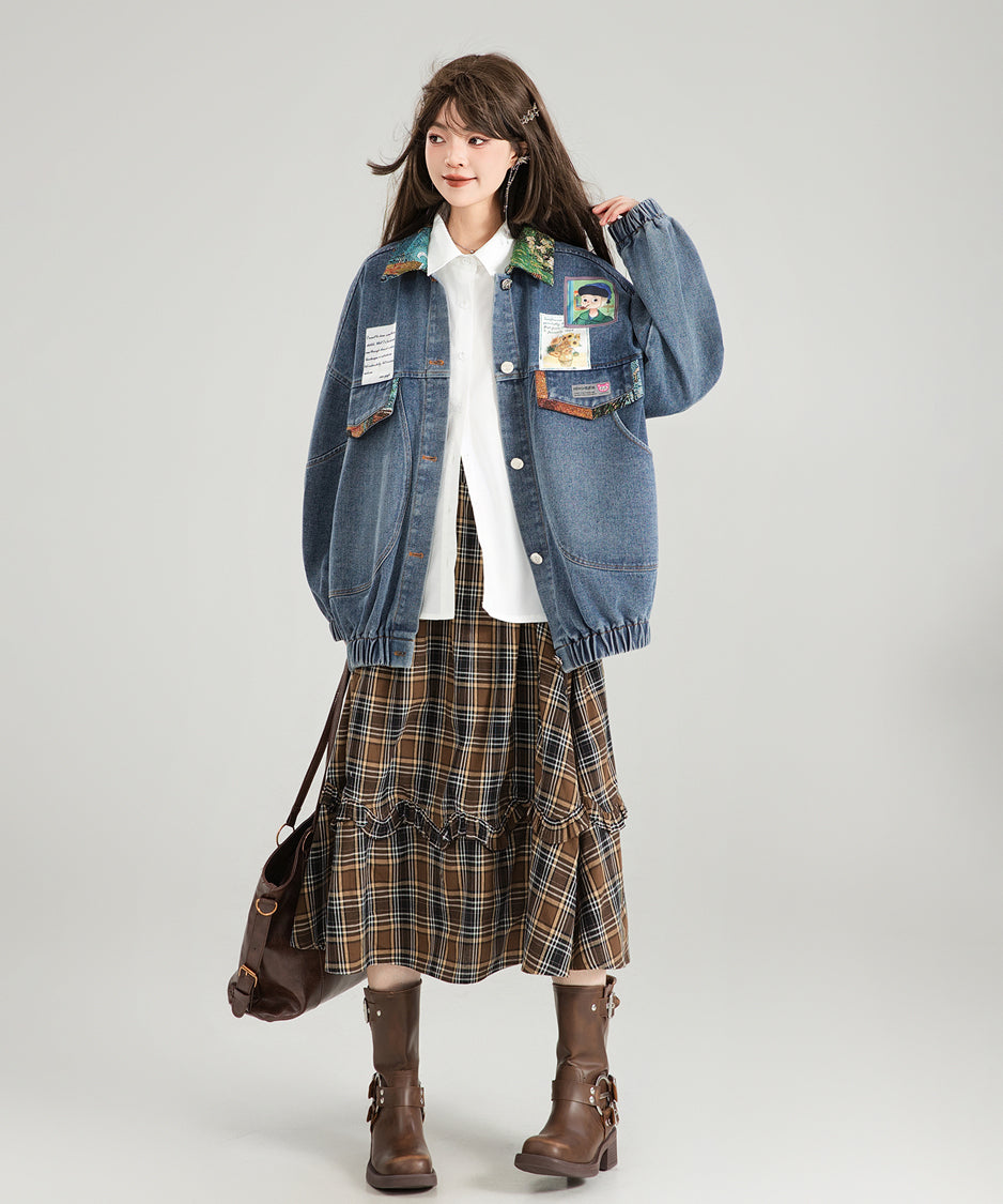 Jacquard Ribbon Denim Jacket