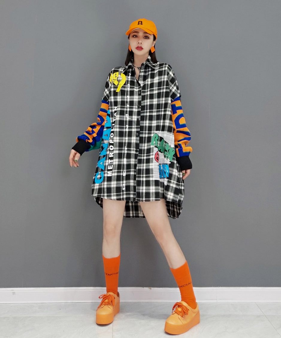Rubber Print Check Blouse