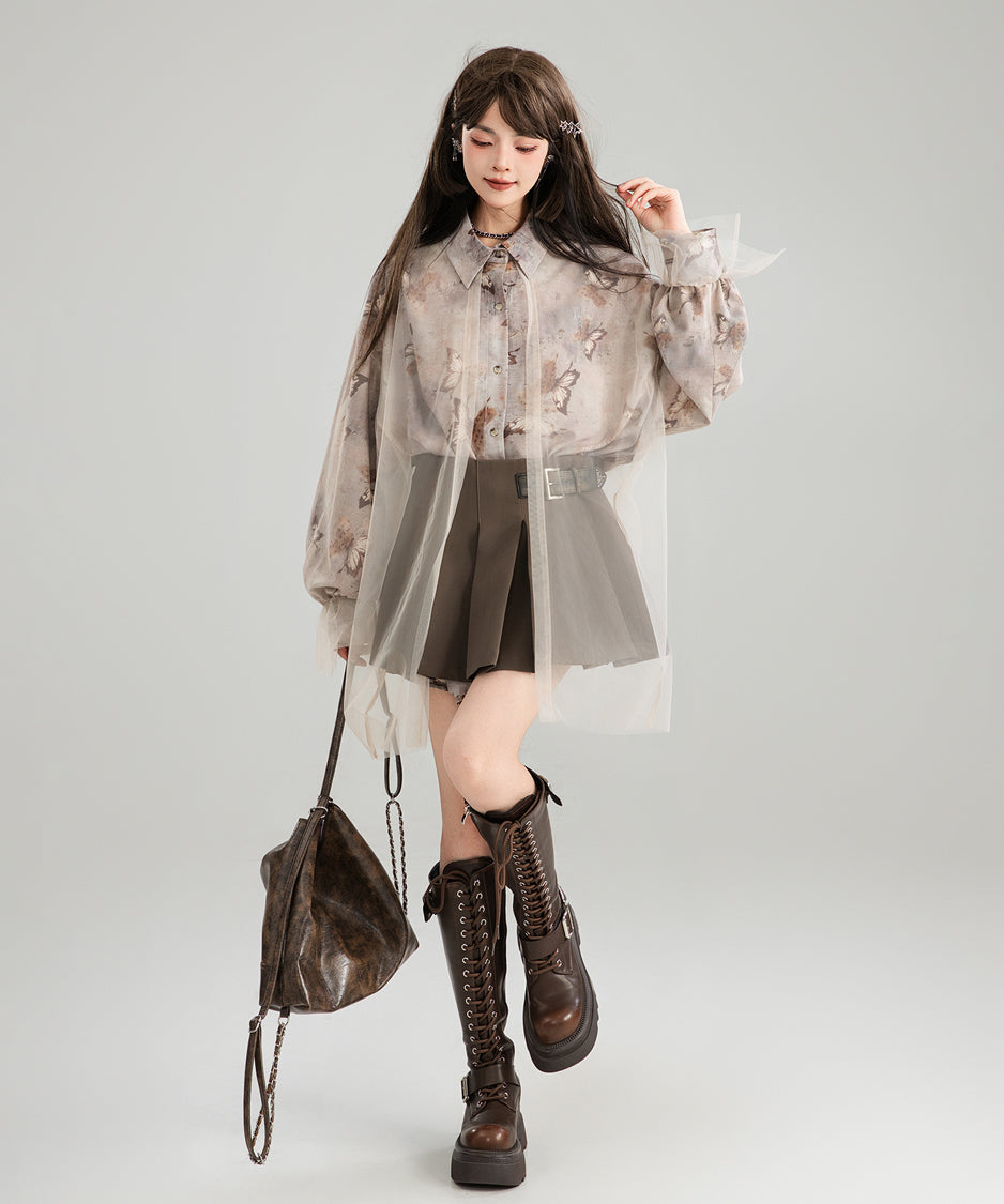 See-through Layered Blouse
