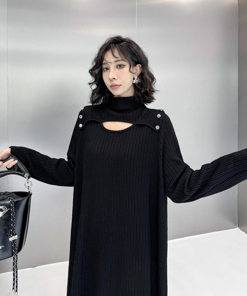 Half Turtleneck Knit Dress