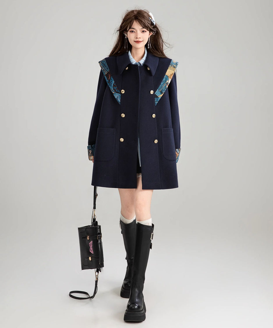 Jacquard Ribbon Cloud Shoulder Coat