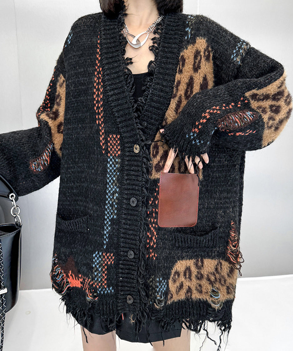 Leopard Patchwork Cardigan
